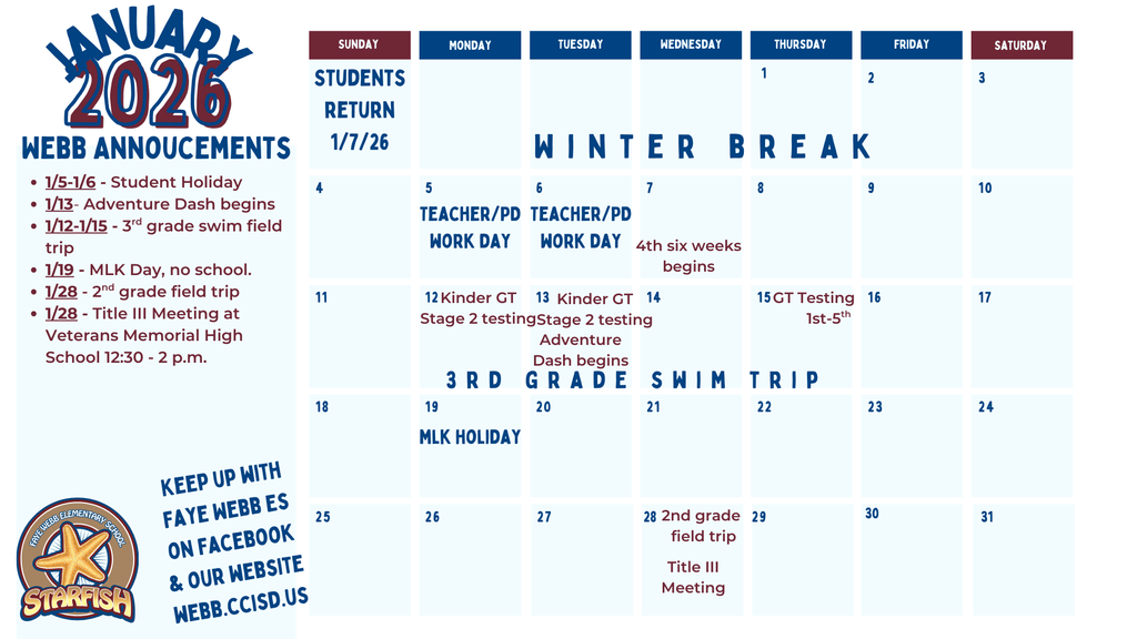 January 2026 Calendar
