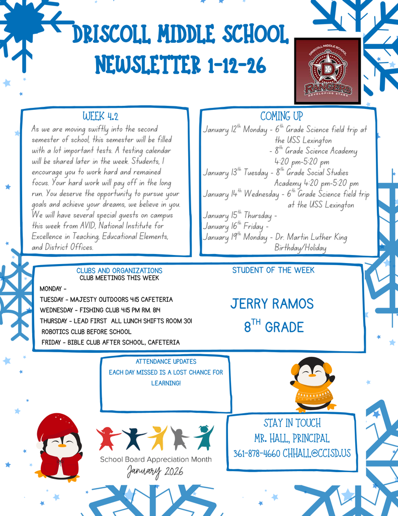 Parent Newsletter 1-12-26