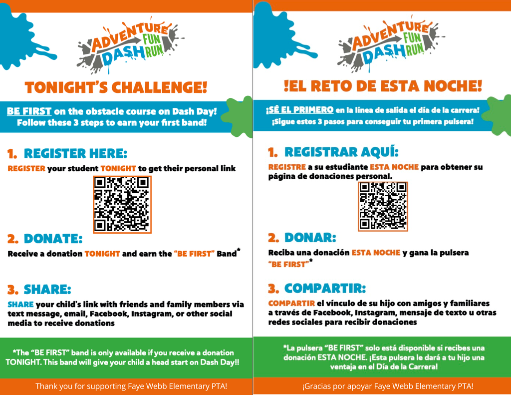 Registration QR code for Adventure Dash 