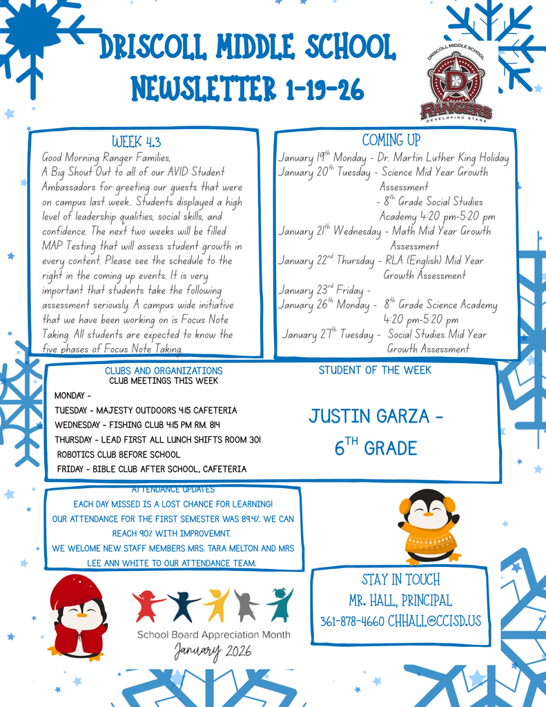 Parent Newsletter 1-19-26