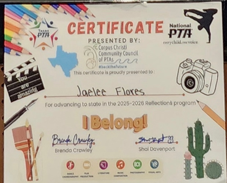 Student holds a colorful award-winning artwork alongside family members in an auditorium, celebrating advancement to the state PTA Reflections contest.