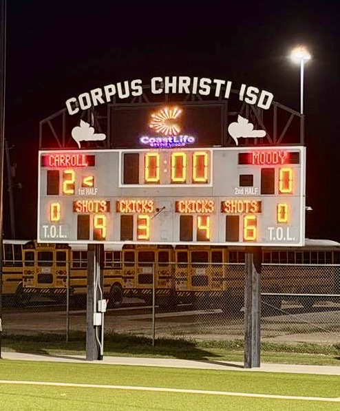 Lady Tigers soccer team celebrating after a win over Moody.