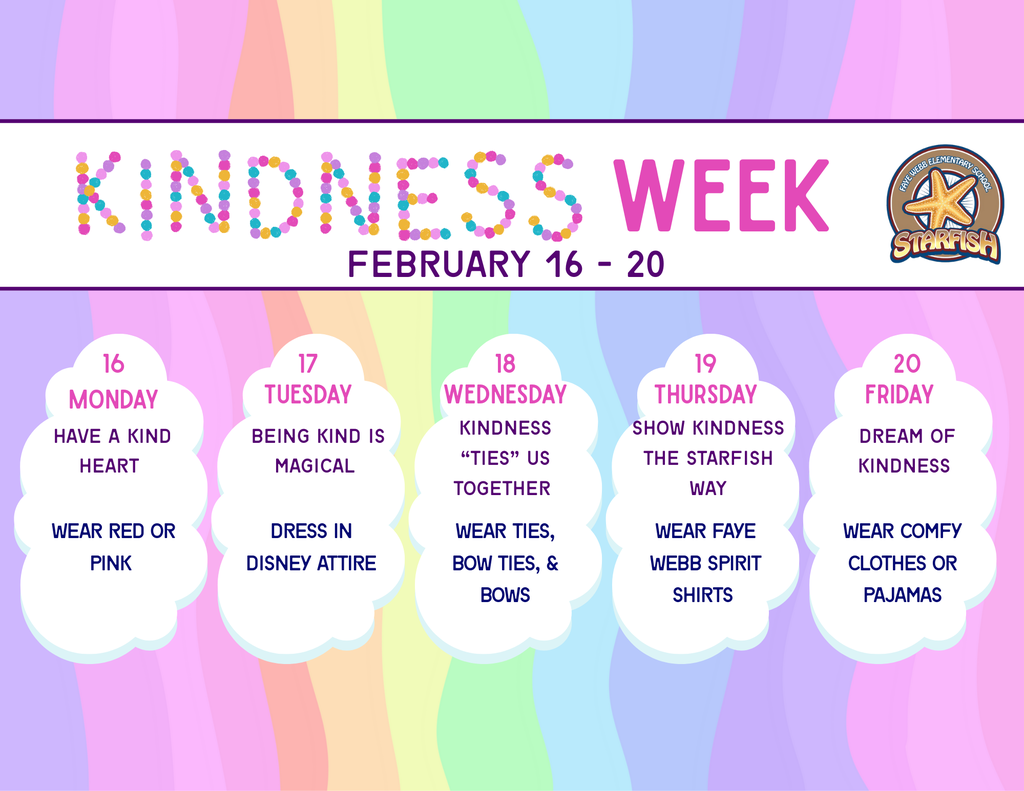 Kindness Week dress up days flyer