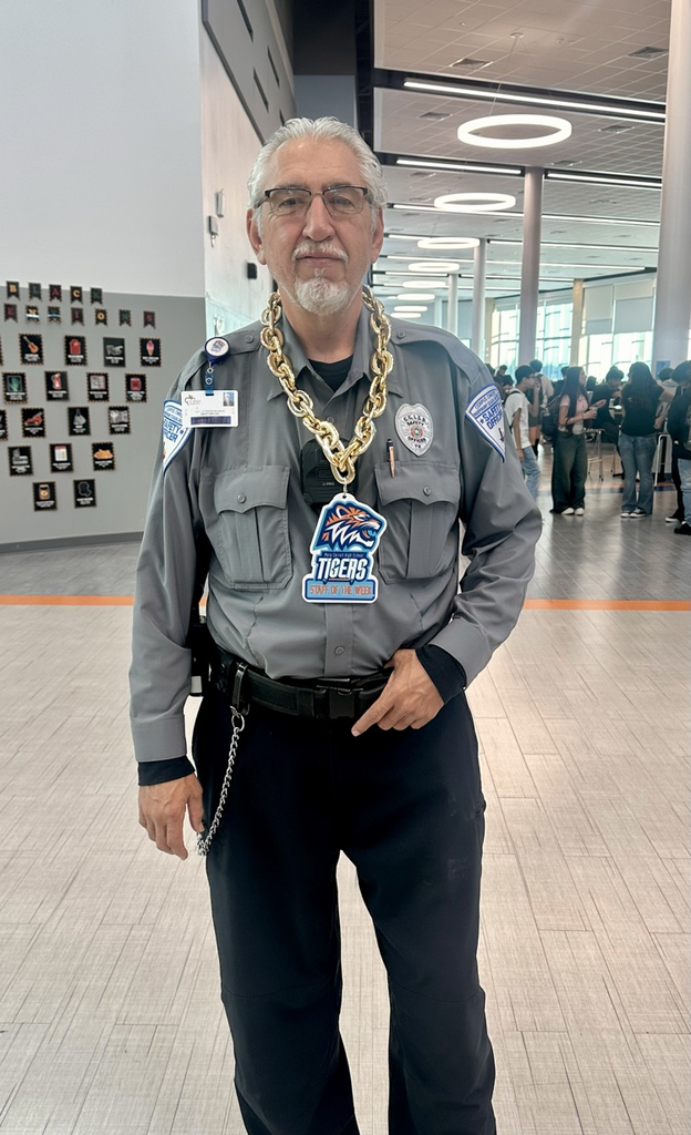 Alt text: Staff of the Week graphic featuring Santiago Hernandez, Carroll High School Safety Officer.