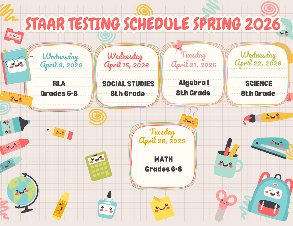 STAAR Spring Testing Calendar 2026