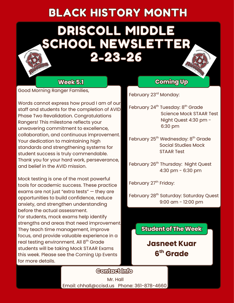 Parent Newsletter 2-23-26