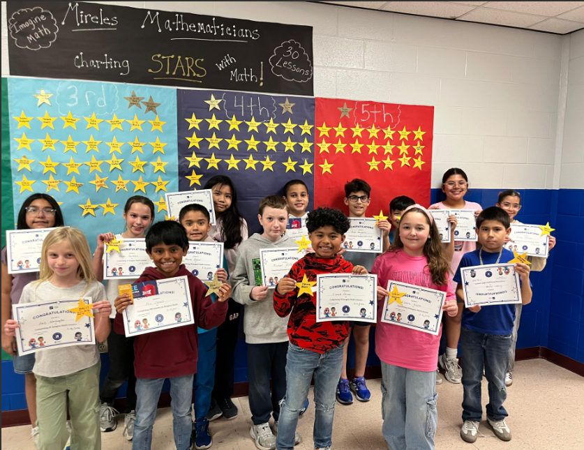 4th Graders recognized for 30 or more Imagine Math Lessons and one lone 100 lesson champ