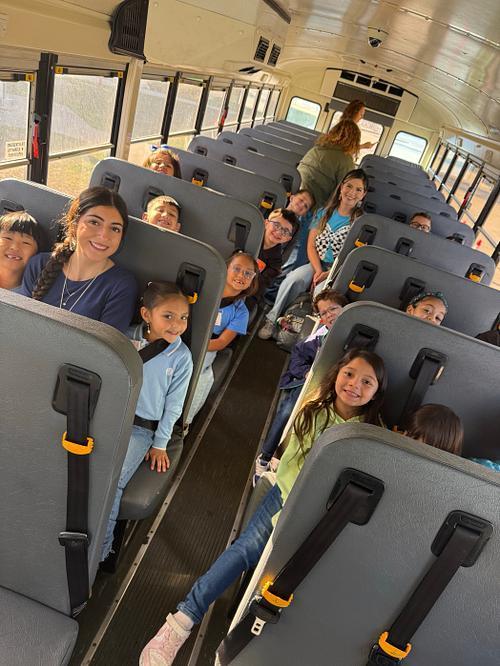 Miss Coronado, VMHS Intern Victoria and the class on their way to the airport