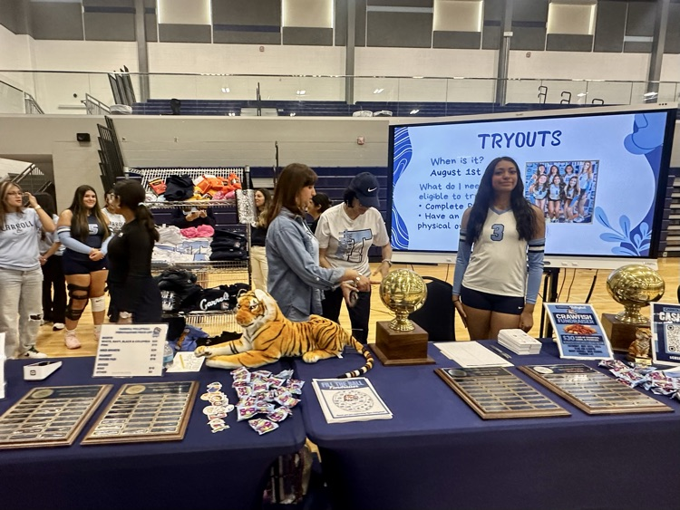 Photos from Tiger Cub Camp showing incoming freshmen exploring campus, meeting student groups, participating in activities, and experiencing a welcoming, high-energy environment at Carroll High School
