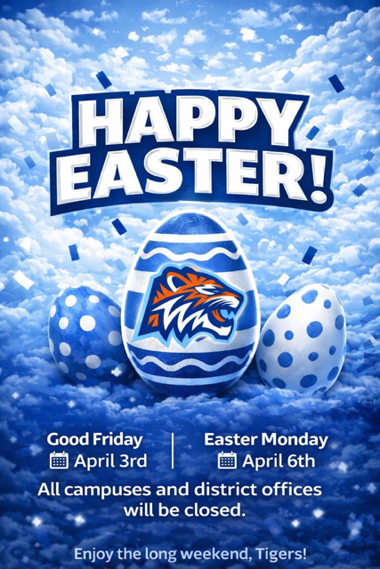 Easter holiday April 3rd and April 6th