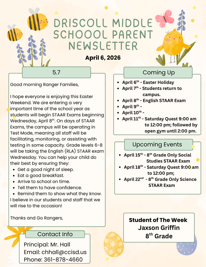 Parent Newsletter 4-6-26