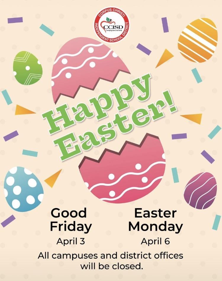 Easter Holiday Flyer, there is no school on Good Friday or Easter Monday, 