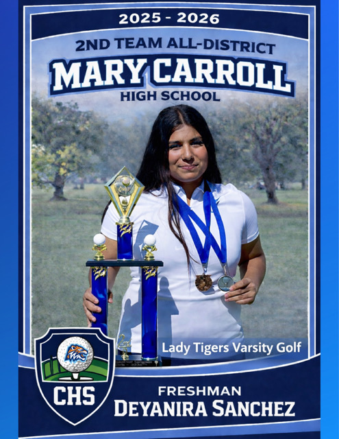 🐅⛳️ ALL-DISTRICT TIGER ⛳️🐅  Freshman Deyanira Sanchez earns 2nd Team All-District 🔥  YOUNG. ELITE. JUST GETTING STARTED 💯  #CarrollPride #LadyTigers #BuiltDifferent #TPND
