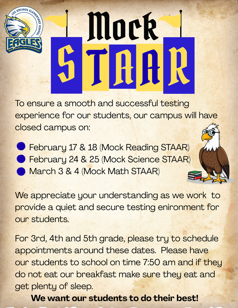 STAAR Testing Notice ENG