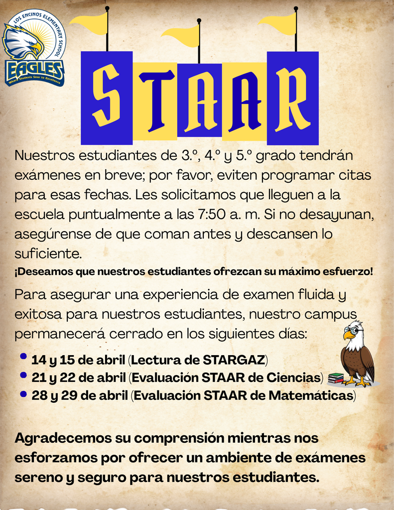 STAAR Testing Notice 