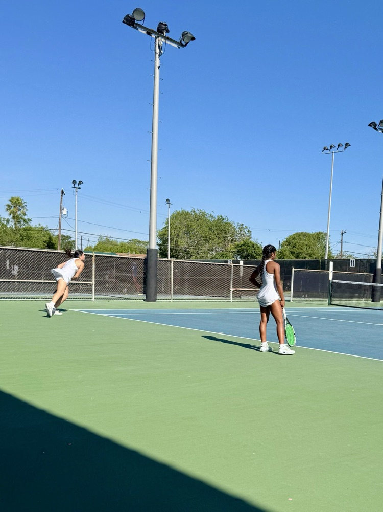Alt text: Carroll tennis players in action during a district match 