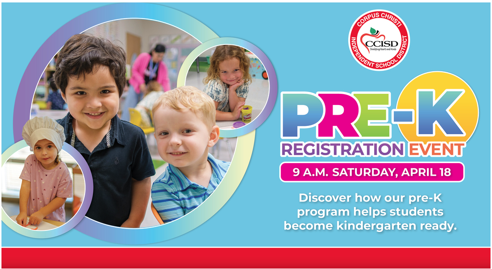 Pre-K Registration Event-Saturday, April 18 at 9 A.M. 