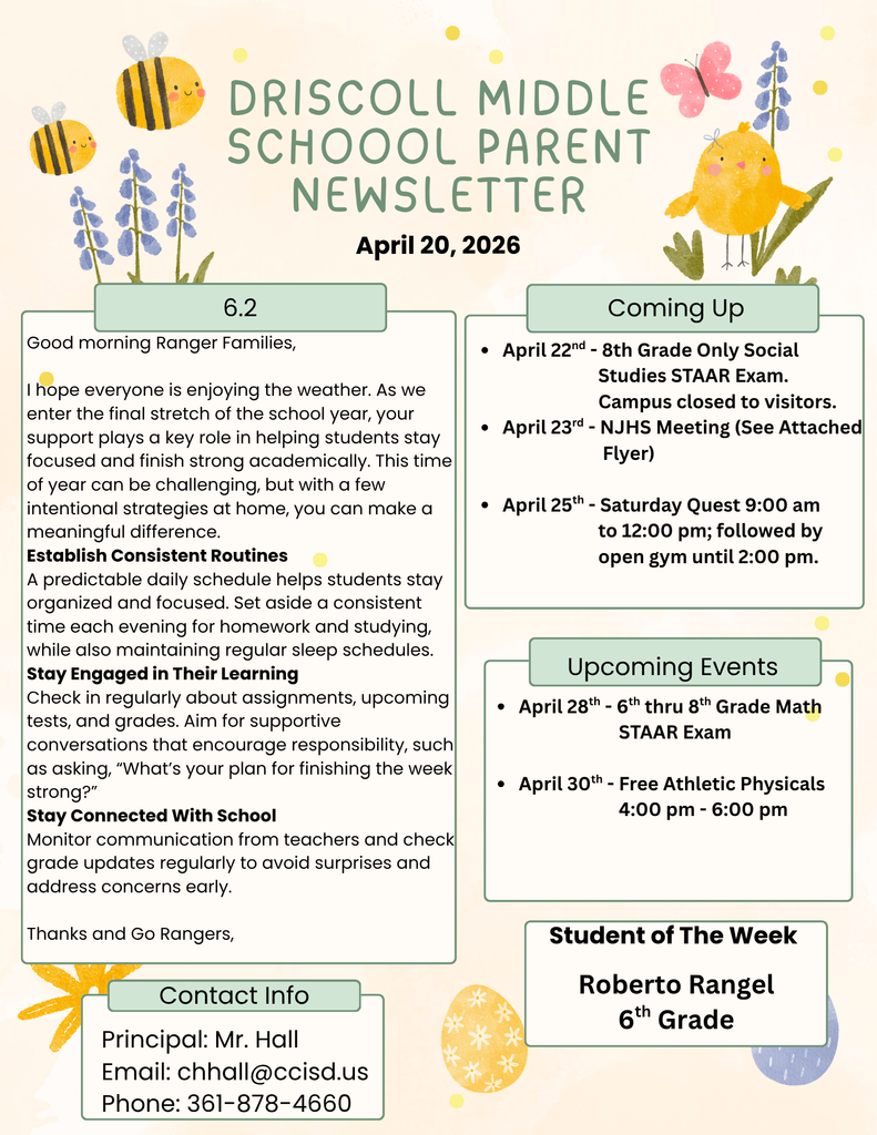 Parent Newsletter 4-20-26