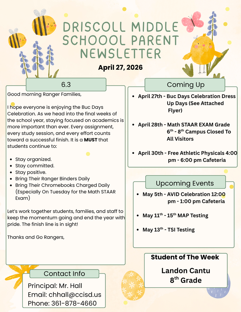Parent Newsletter 4-27-26