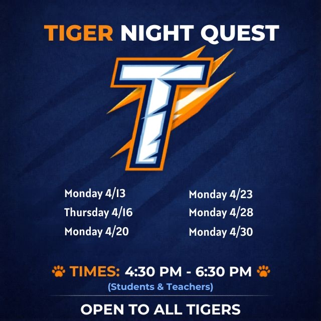 🌙🐅 NIGHT QUEST TONIGHT 🐅🌙  Last chance vibes 👀 Finish your Credit Recovery, CPR & Flashing Lights THIS WEEK. No excuses. ⏳🔥  Get it DONE. 💪 #CarrollPride #TPND #NightQuest