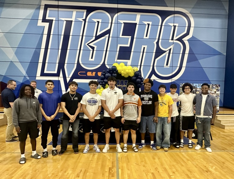 Congratulations to Roman Nino on signing to continue his wrestling career at Wayland Baptist University in Plainview, TX! 🤼‍♂️💙💛  Your Tiger family is proud of everything you’ve accomplished! 🔥  #TPND #BetterAtCarroll  
