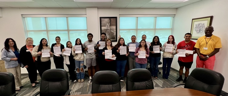 Future teachers. Future leaders. Future Tigers changing the world. 🍎🐯💙  Dr. Wilson presented letters of commitment to our Education & Training students — and the future looks BRIGHT at Carroll.  #TigerPride #BetterAtCarroll #FutureTeachers