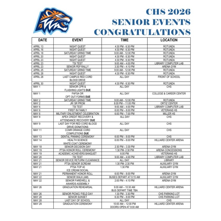 Class of 2026… your season is here. 🎓🐯 From Senior Sunset to Graduation Day, the countdown is ON. Let’s finish strong, Tigers. 💙🧡  #SeniorSeason #ClassOf2026 #TigerPride 