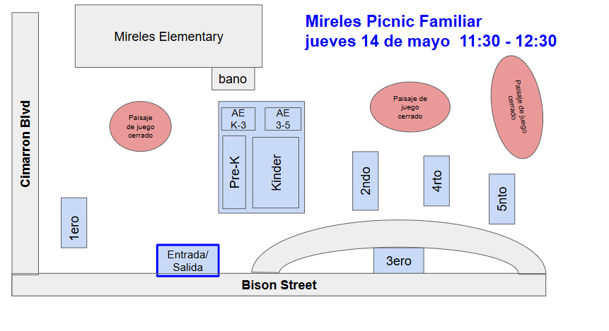 Mireles Family Picnic Map SPANISH