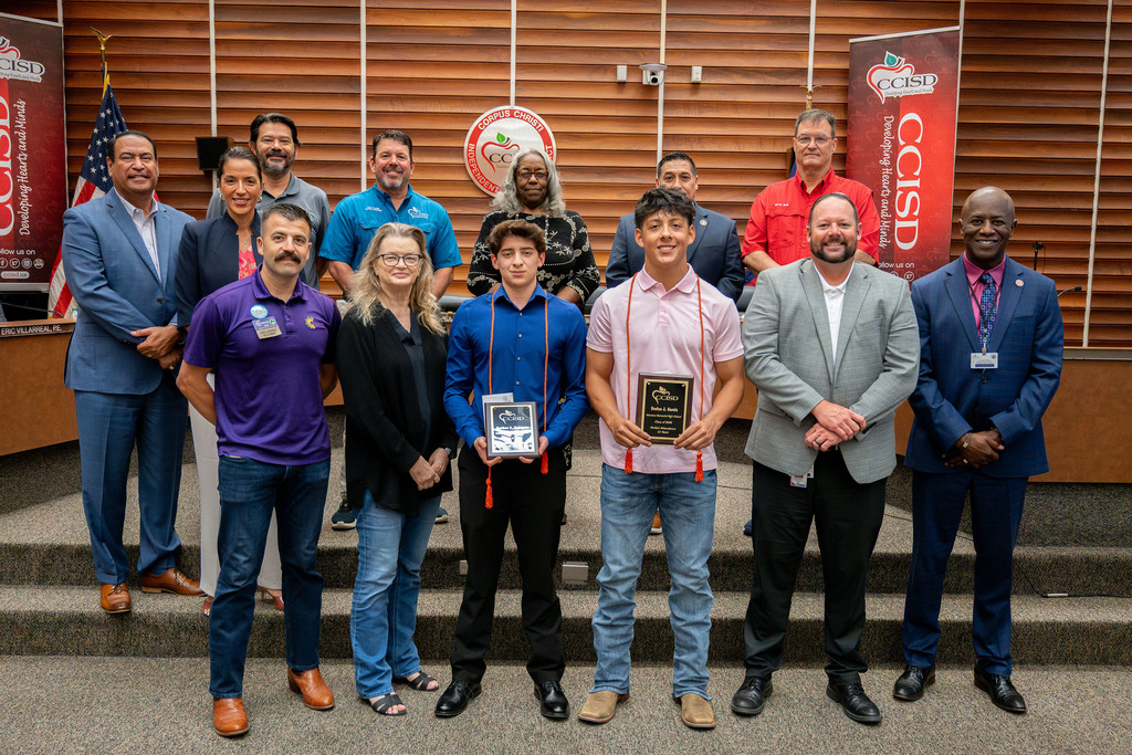 Perfect attendance awards Veterans Memorial High School. 