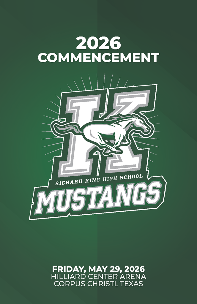 2026 commencement richard king high school mustangs.