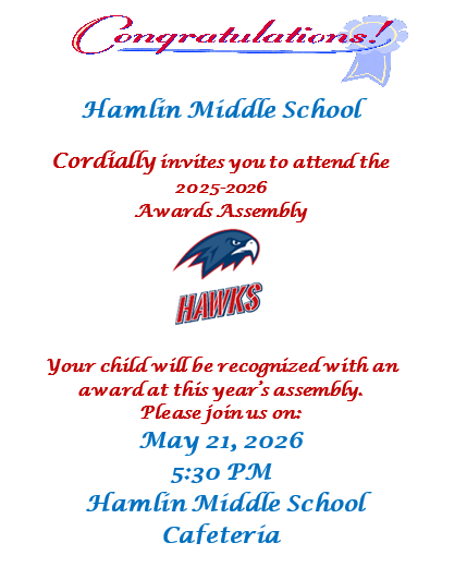 End of year Award ceremony invitation