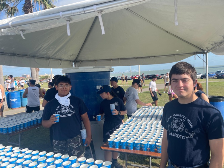 Beach to Bay = handled. 🏃‍♂️🌊🔥  Today, Carroll NJROTC cadets operated a water station AND ran the race, representing Carroll with grit, teamwork, and Tiger pride all day long. 💪🐅  These cadets stay busy. #CarrollTigers #NJROTC #BeachToBay #TPND 💙🧡