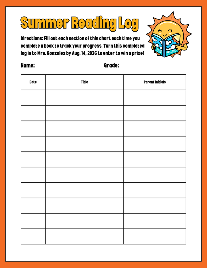 reading log