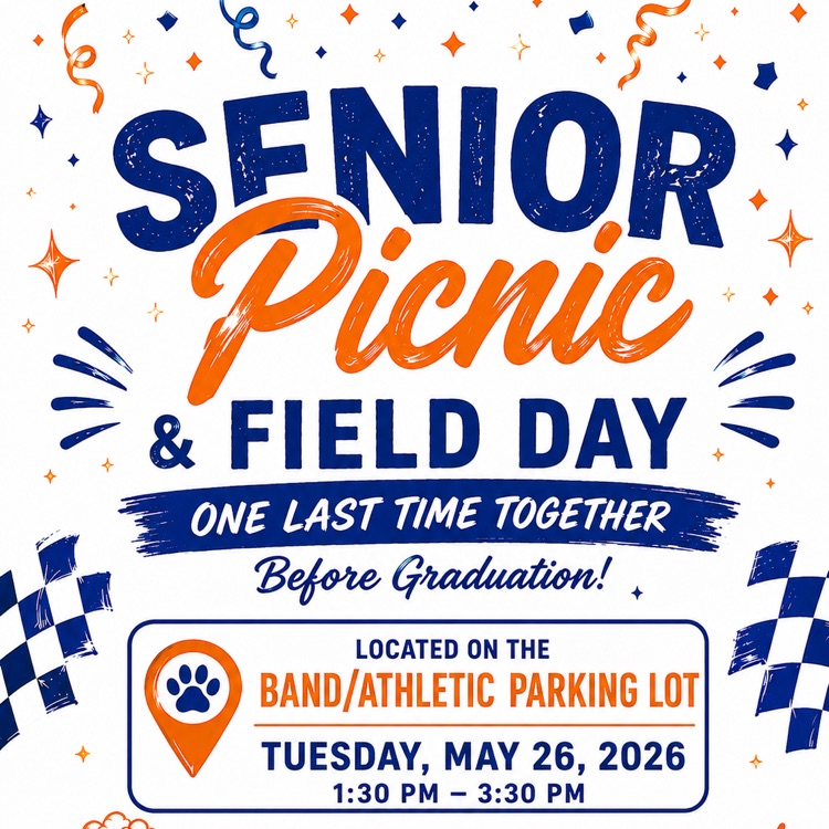 🎓🐅 SENIOR PICNIC & FIELD DAY!  One last time together before graduation. 💙🧡 📍 Band/Athletic Parking Lot 🗓 Tuesday, May 26 ⏰ 1:30 PM – 3:30 PM  Games, snacks, memories, and Carroll pride. 🔥  #OneLastTime #ClassOf2026 #CarrollTigers