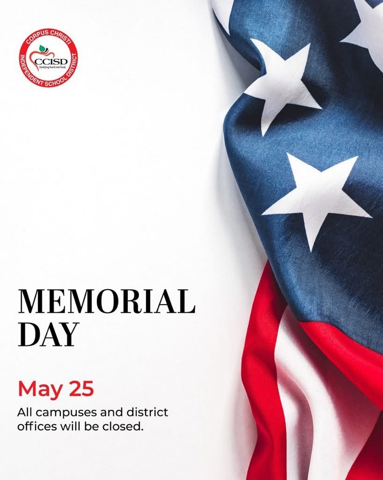 🐅🇺🇸 Tigers, please note that all campuses and district offices will be closed on Monday, May 25, in observance of Memorial Day.  Wishing our Tiger community a safe and meaningful holiday weekend. ❤️🤍💙  #CarrollTigers #TPND #BetterAtCarrol