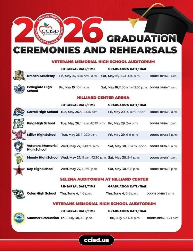 Graduation for the Class of 2026 is this Friday, May 29 at 10:00 AM 