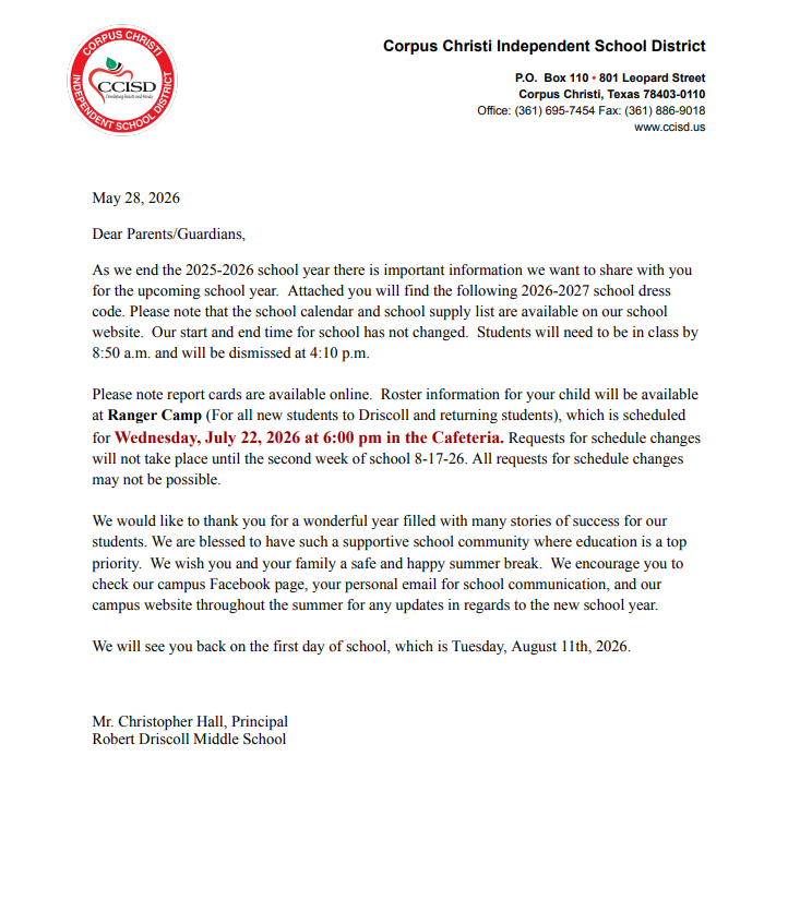 End Of Year Letter 2026