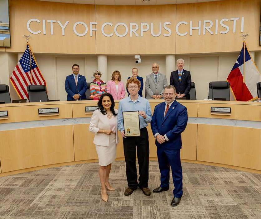 Cody L. Miller student recognized for saving a woman from a burning home in March.