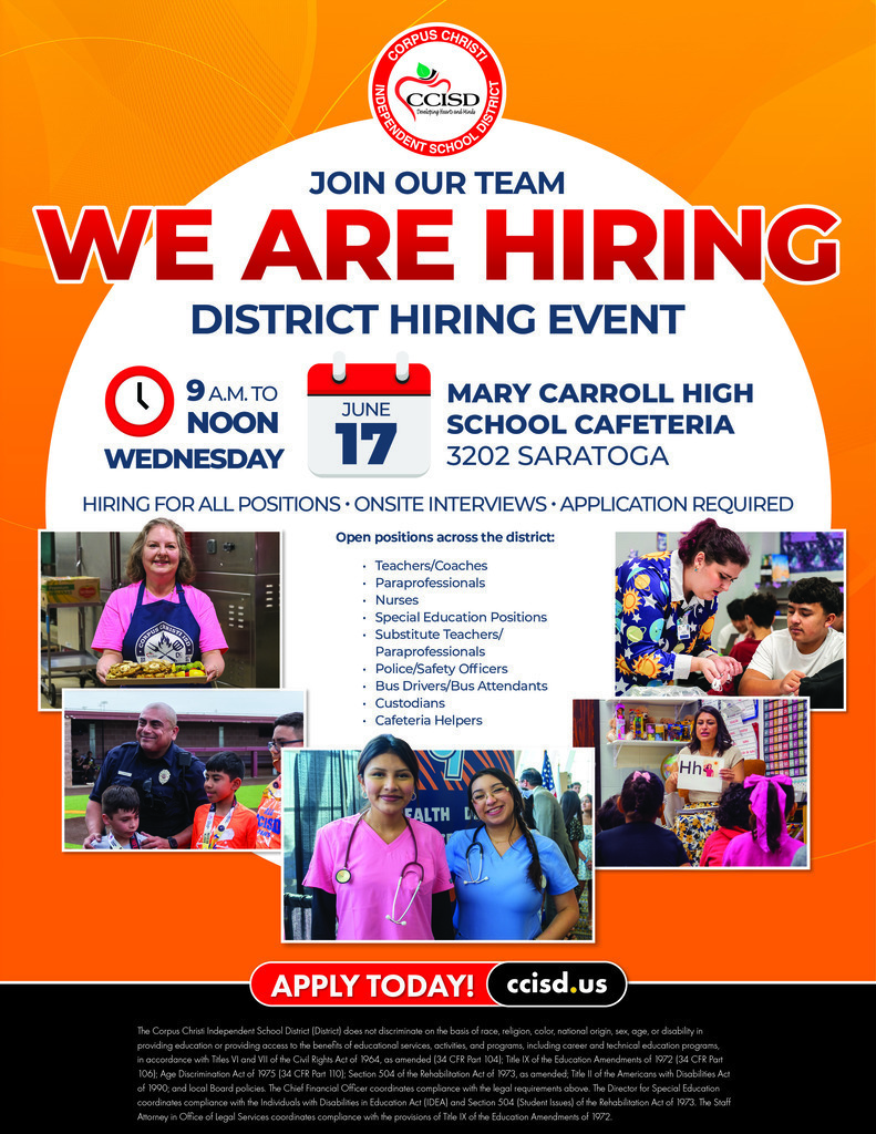 Job fair june 17. 9 a.m. to noon at Carroll High School. 