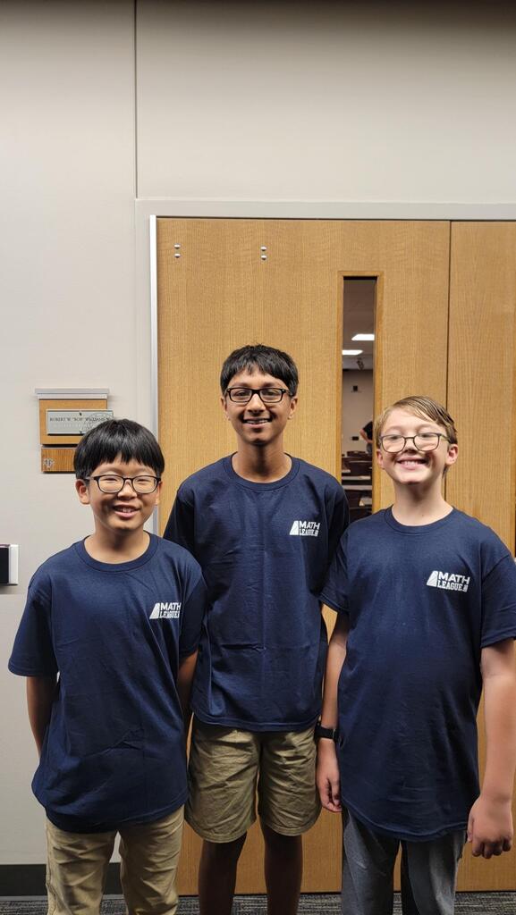 Windsor Park Mathletes Luca Burkett, William Kim, and Javail Desai