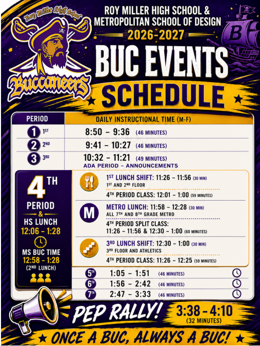 26-27 Buc Event Schedule
