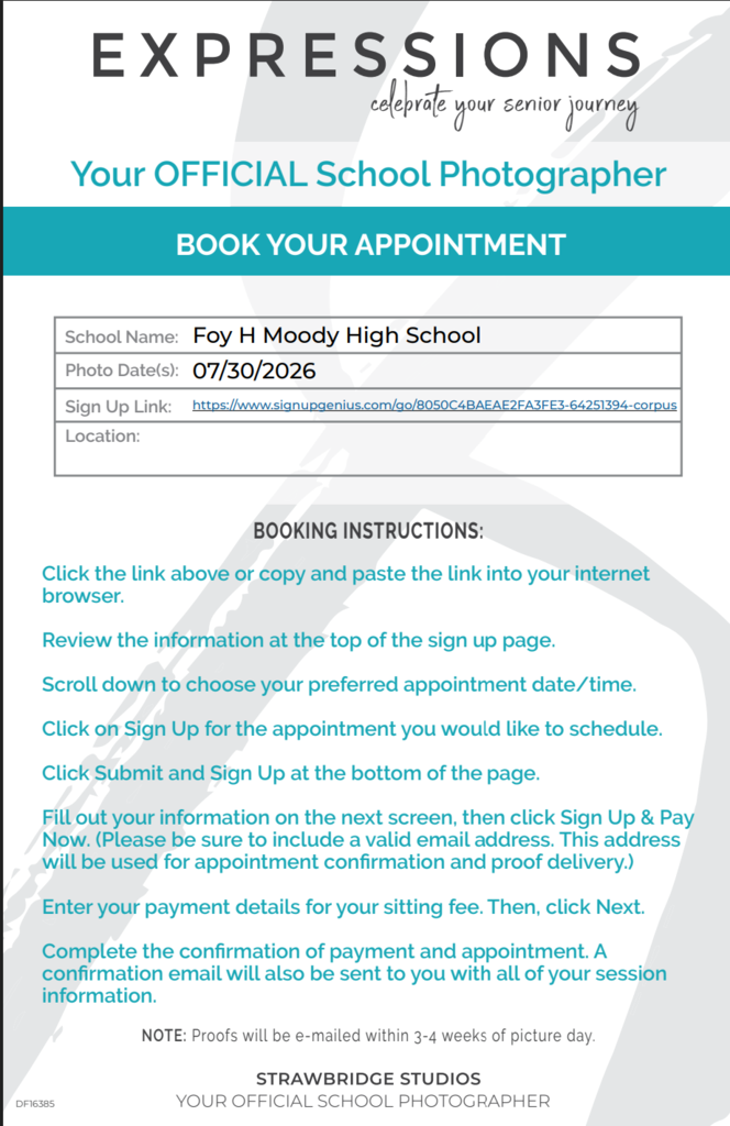 Senior pic sign-up for 7-30-26 
