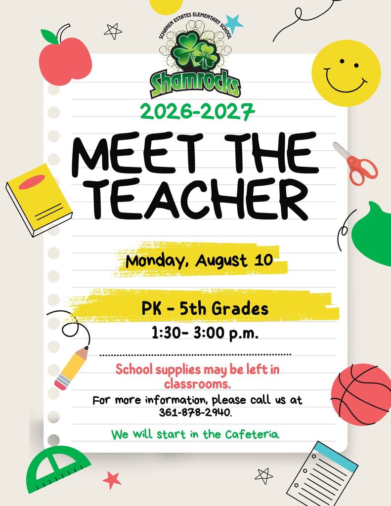 Meet the Teacher 8/10 at 1:30-3:00 p.m.