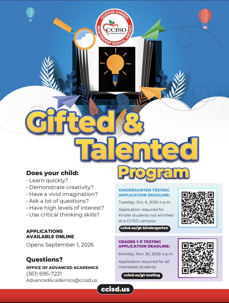 Gifted and Talented Program Application! 