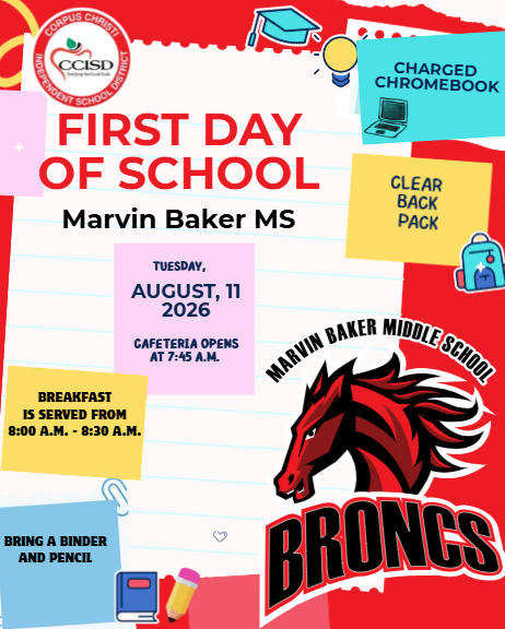 First Day of School Tuesday, August 11. 2026. 