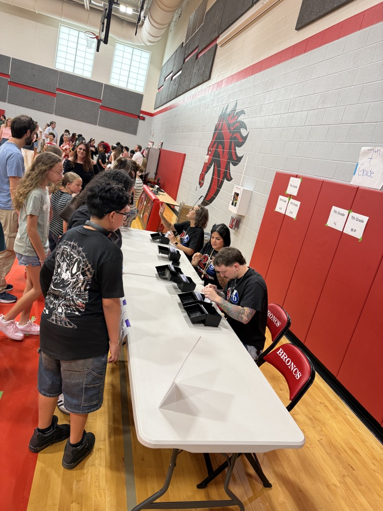 Students are lined up for the schedules. 