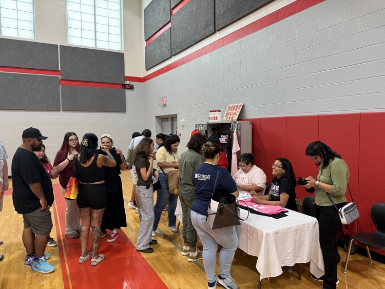 Students are lined up for the schedules. 