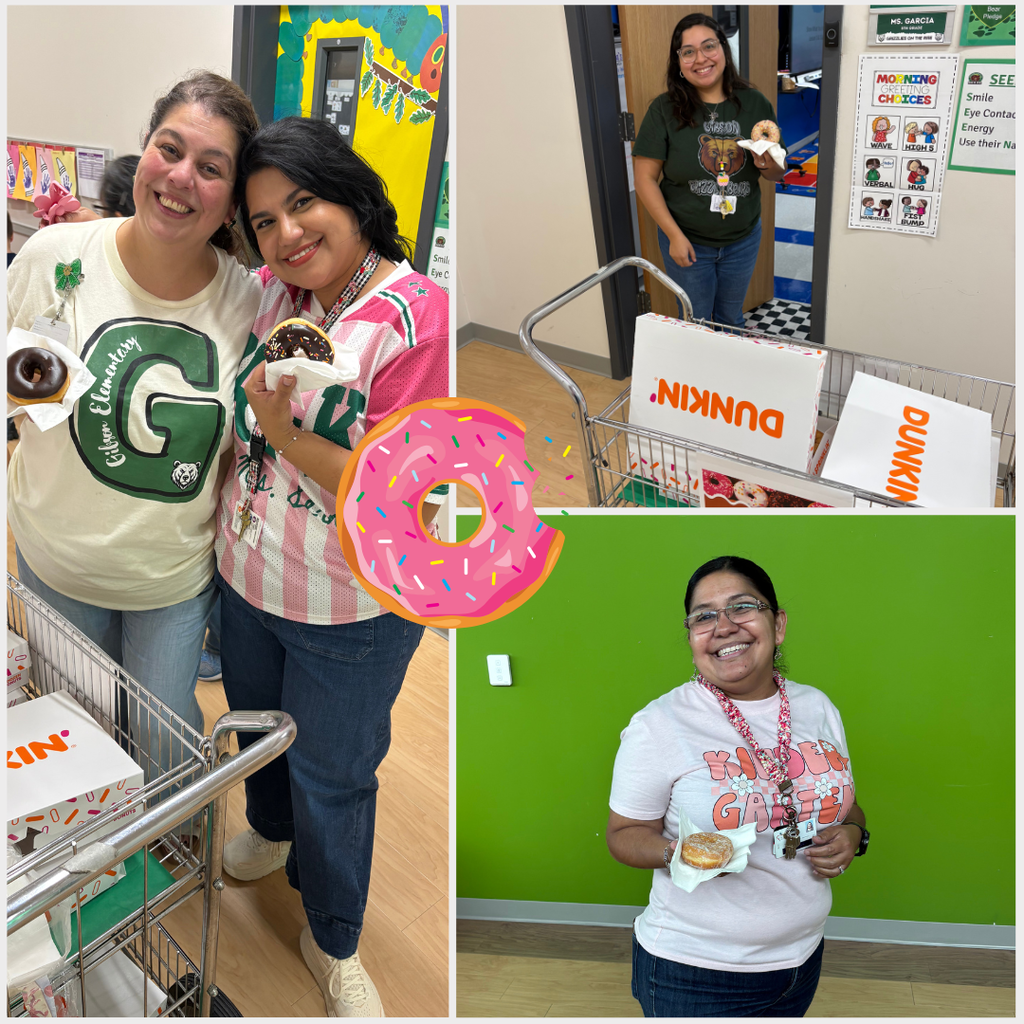 Collage of three women. One holds doughnuts. Another stands near a cart with boxes. The third is near a green wall.