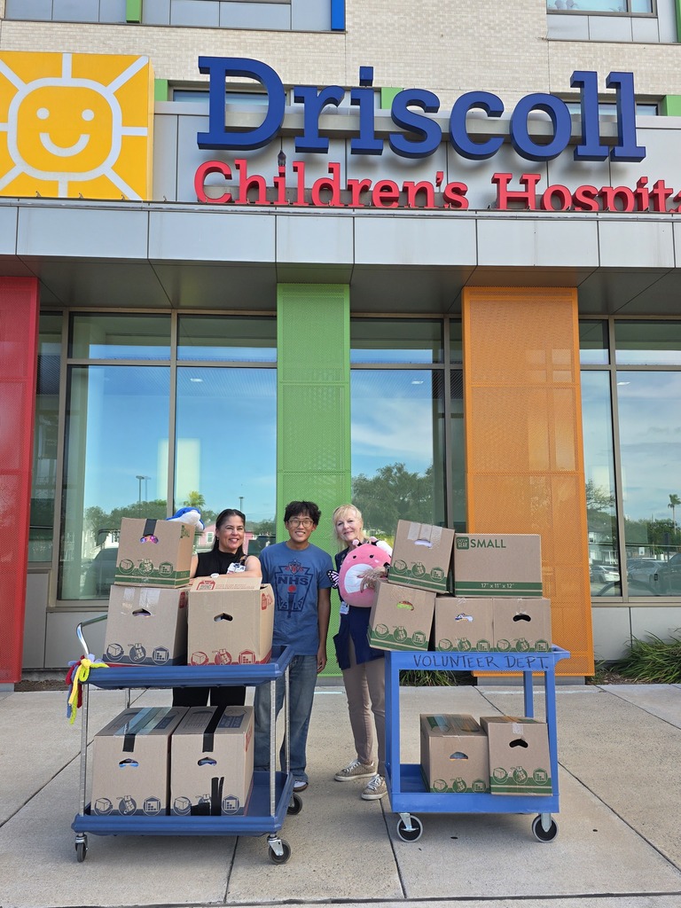 National Honor Society VP David Kim and Driscoll Children's Hospital donations