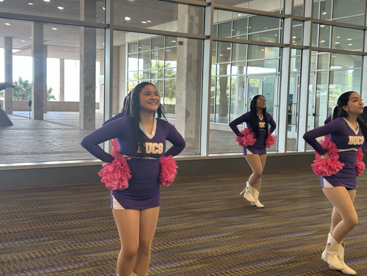 drill team greet visitors as they arrive